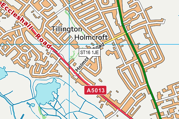 ST16 1JE map - OS VectorMap District (Ordnance Survey) ST16 1JE map - OS VectorMap District (Ordnance Survey)