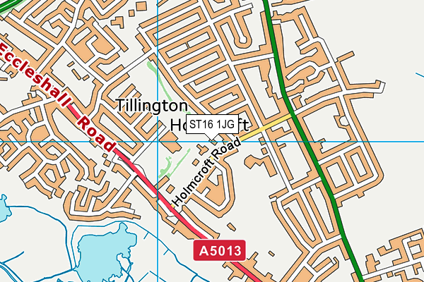 ST16 1JG map - OS VectorMap District (Ordnance Survey) ST16 1JG map - OS VectorMap District (Ordnance Survey)