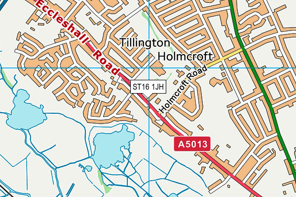 ST16 1JH map - OS VectorMap District (Ordnance Survey) ST16 1JH map - OS VectorMap District (Ordnance Survey)