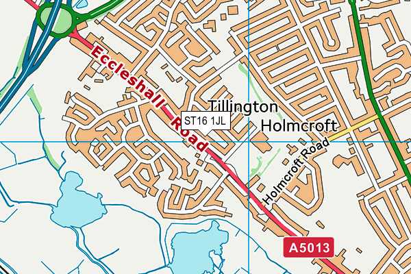 ST16 1JL map - OS VectorMap District (Ordnance Survey)