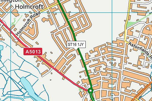 ST16 1JY map - OS VectorMap District (Ordnance Survey) ST16 1JY map - OS VectorMap District (Ordnance Survey)