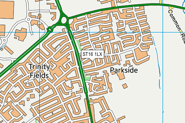 ST16 1LX map - OS VectorMap District (Ordnance Survey) ST16 1LX map - OS VectorMap District (Ordnance Survey)