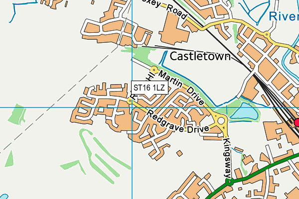ST16 1LZ map - OS VectorMap District (Ordnance Survey) ST16 1LZ map - OS VectorMap District (Ordnance Survey)