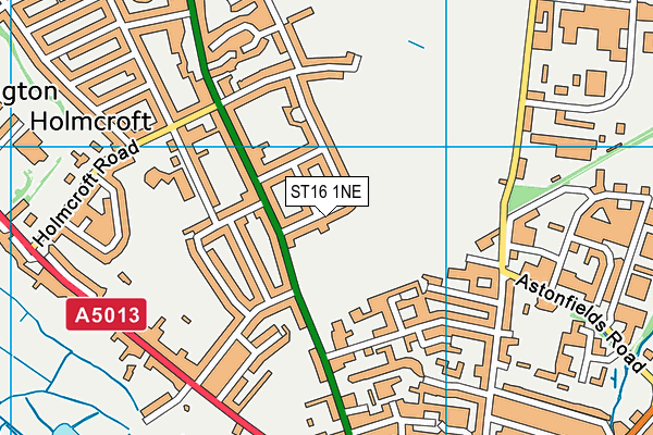 ST16 1NE map - OS VectorMap District (Ordnance Survey) ST16 1NE map - OS VectorMap District (Ordnance Survey)