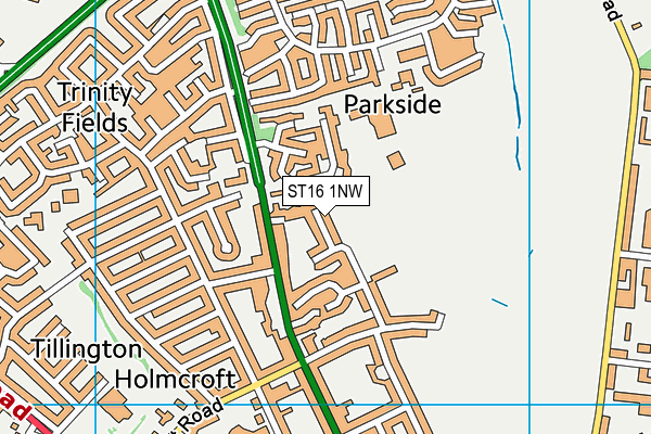 ST16 1NW map - OS VectorMap District (Ordnance Survey)