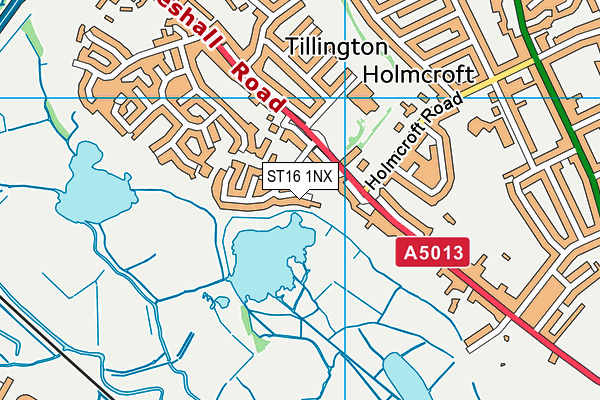 ST16 1NX map - OS VectorMap District (Ordnance Survey) ST16 1NX map - OS VectorMap District (Ordnance Survey)