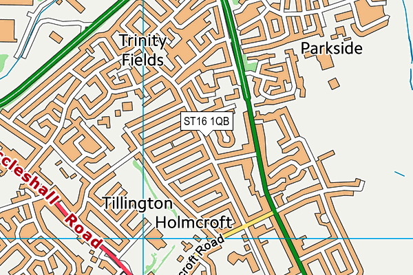 ST16 1QB map - OS VectorMap District (Ordnance Survey) ST16 1QB map - OS VectorMap District (Ordnance Survey)