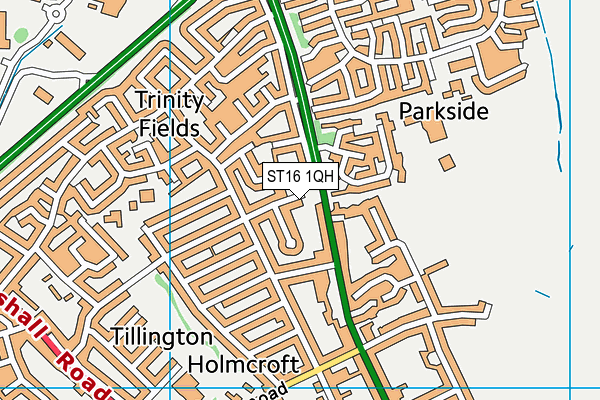 ST16 1QH map - OS VectorMap District (Ordnance Survey) ST16 1QH map - OS VectorMap District (Ordnance Survey)