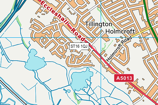 ST16 1QJ map - OS VectorMap District (Ordnance Survey) ST16 1QJ map - OS VectorMap District (Ordnance Survey)