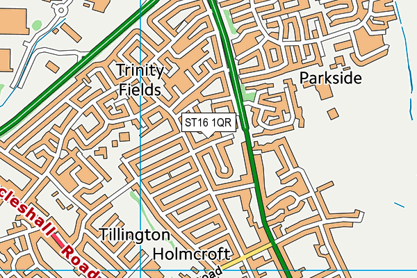 ST16 1QR map - OS VectorMap District (Ordnance Survey) ST16 1QR map - OS VectorMap District (Ordnance Survey)