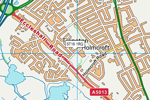 ST16 1RQ map - OS VectorMap District (Ordnance Survey)