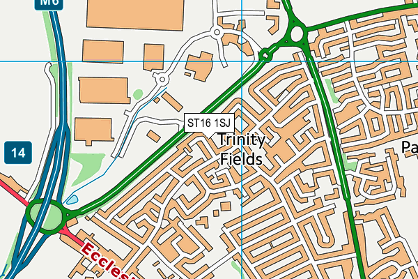ST16 1SJ map - OS VectorMap District (Ordnance Survey) ST16 1SJ map - OS VectorMap District (Ordnance Survey)