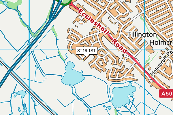 ST16 1ST map - OS VectorMap District (Ordnance Survey) ST16 1ST map - OS VectorMap District (Ordnance Survey)