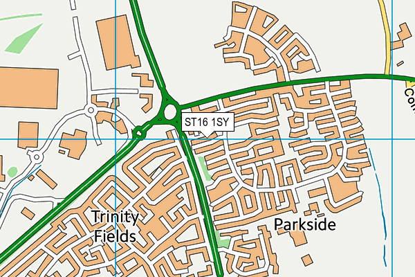 ST16 1SY map - OS VectorMap District (Ordnance Survey)
