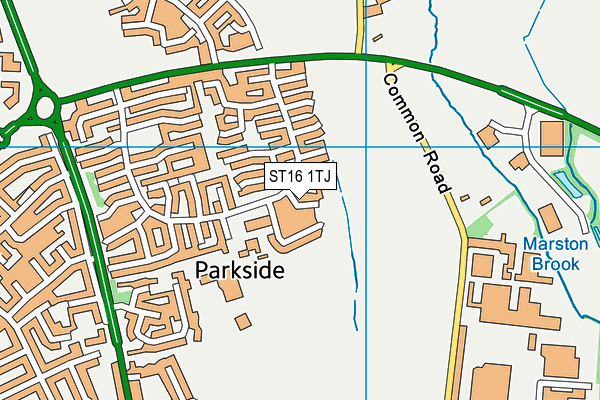 ST16 1TJ map - OS VectorMap District (Ordnance Survey) ST16 1TJ map - OS VectorMap District (Ordnance Survey)