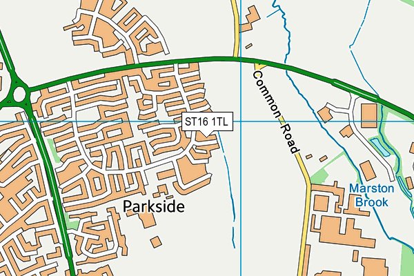 ST16 1TL map - OS VectorMap District (Ordnance Survey)