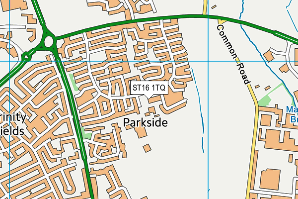 ST16 1TQ map - OS VectorMap District (Ordnance Survey) ST16 1TQ map - OS VectorMap District (Ordnance Survey)