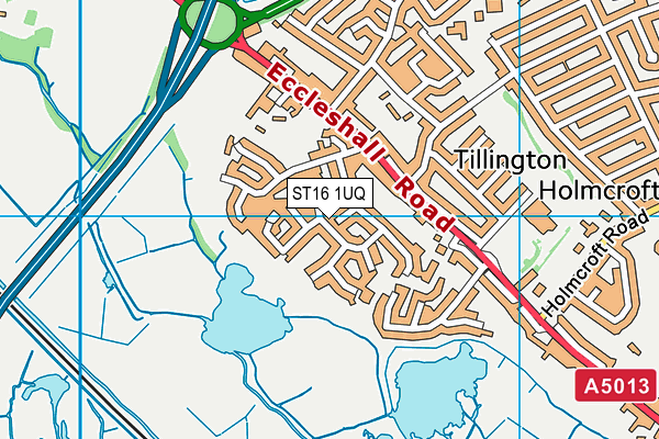ST16 1UQ map - OS VectorMap District (Ordnance Survey) ST16 1UQ map - OS VectorMap District (Ordnance Survey)