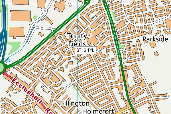 ST16 1YL map - OS VectorMap District (Ordnance Survey) ST16 1YL map - OS VectorMap District (Ordnance Survey)