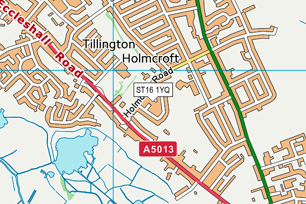 ST16 1YQ map - OS VectorMap District (Ordnance Survey)