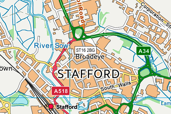 ST16 2BG map - OS VectorMap District (Ordnance Survey) ST16 2BG map - OS VectorMap District (Ordnance Survey)