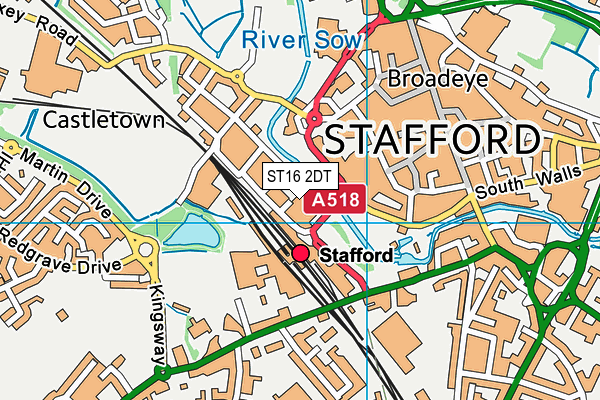 ST16 2DT map - OS VectorMap District (Ordnance Survey) ST16 2DT map - OS VectorMap District (Ordnance Survey)