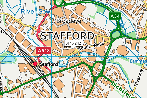 ST16 2HZ map - OS VectorMap District (Ordnance Survey) ST16 2HZ map - OS VectorMap District (Ordnance Survey)