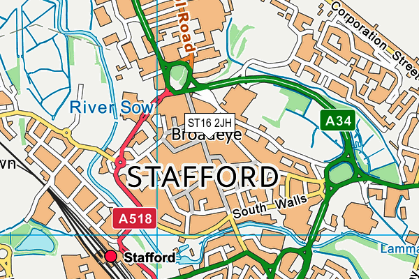 ST16 2JH map - OS VectorMap District (Ordnance Survey) ST16 2JH map - OS VectorMap District (Ordnance Survey)