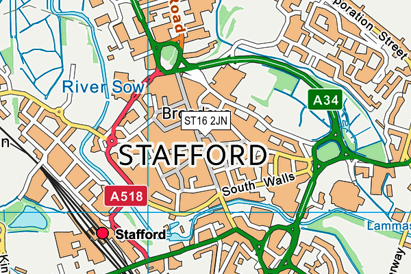 ST16 2JN map - OS VectorMap District (Ordnance Survey) ST16 2JN map - OS VectorMap District (Ordnance Survey)