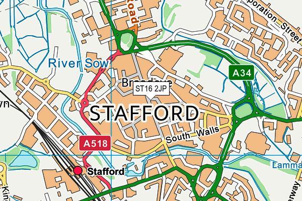 ST16 2JP map - OS VectorMap District (Ordnance Survey) ST16 2JP map - OS VectorMap District (Ordnance Survey)