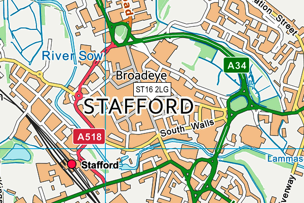 ST16 2LG map - OS VectorMap District (Ordnance Survey) ST16 2LG map - OS VectorMap District (Ordnance Survey)