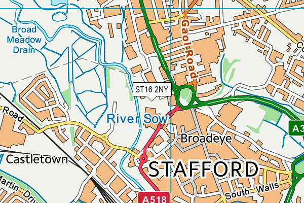 ST16 2NY map - OS VectorMap District (Ordnance Survey) ST16 2NY map - OS VectorMap District (Ordnance Survey)