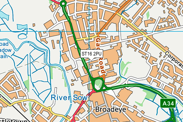 ST16 2PU map - OS VectorMap District (Ordnance Survey) ST16 2PU map - OS VectorMap District (Ordnance Survey)