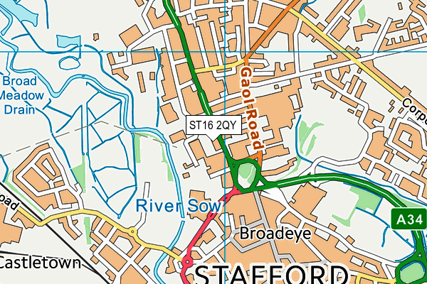 ST16 2QY map - OS VectorMap District (Ordnance Survey) ST16 2QY map - OS VectorMap District (Ordnance Survey)