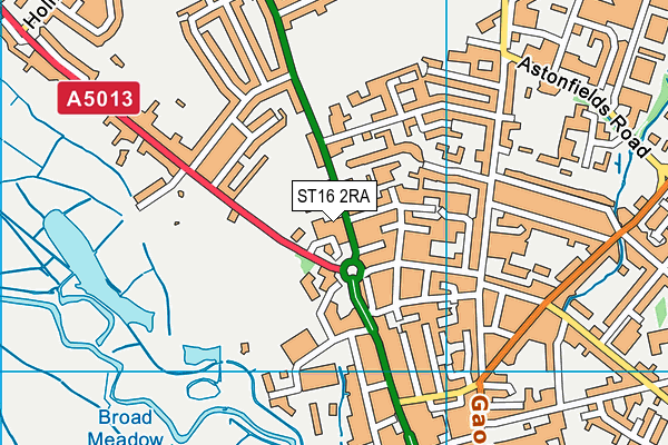 ST16 2RA map - OS VectorMap District (Ordnance Survey) ST16 2RA map - OS VectorMap District (Ordnance Survey)