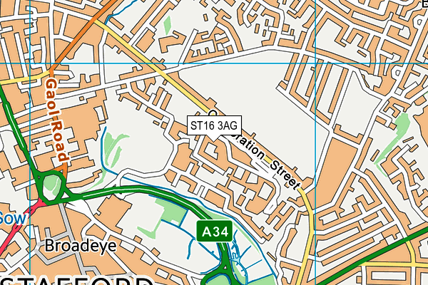 ST16 3AG map - OS VectorMap District (Ordnance Survey) ST16 3AG map - OS VectorMap District (Ordnance Survey)