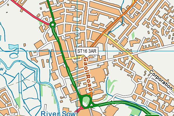 ST16 3AR map - OS VectorMap District (Ordnance Survey) ST16 3AR map - OS VectorMap District (Ordnance Survey)