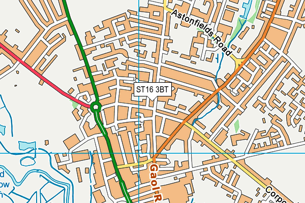 ST16 3BT map - OS VectorMap District (Ordnance Survey) ST16 3BT map - OS VectorMap District (Ordnance Survey)