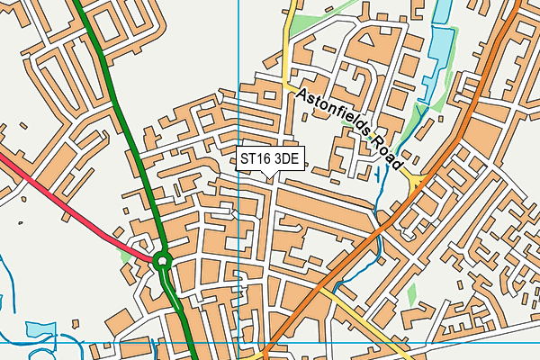ST16 3DE map - OS VectorMap District (Ordnance Survey) ST16 3DE map - OS VectorMap District (Ordnance Survey)