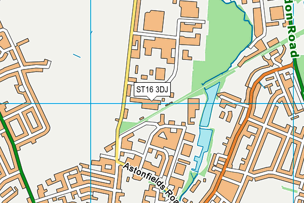 ST16 3DJ map - OS VectorMap District (Ordnance Survey) ST16 3DJ map - OS VectorMap District (Ordnance Survey)