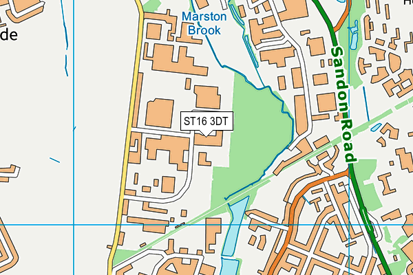 ST16 3DT map - OS VectorMap District (Ordnance Survey) ST16 3DT map - OS VectorMap District (Ordnance Survey)