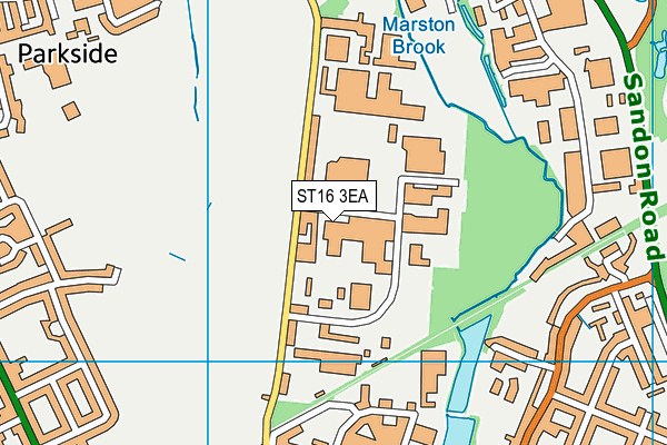 ST16 3EA map - OS VectorMap District (Ordnance Survey) ST16 3EA map - OS VectorMap District (Ordnance Survey)