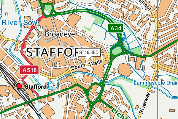 ST16 3ED map - OS VectorMap District (Ordnance Survey) ST16 3ED map - OS VectorMap District (Ordnance Survey)