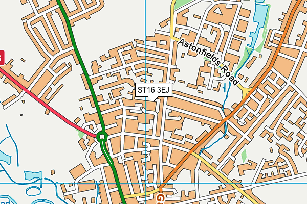 ST16 3EJ map - OS VectorMap District (Ordnance Survey) ST16 3EJ map - OS VectorMap District (Ordnance Survey)