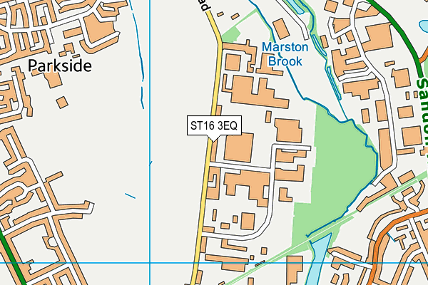 ST16 3EQ map - OS VectorMap District (Ordnance Survey) ST16 3EQ map - OS VectorMap District (Ordnance Survey)