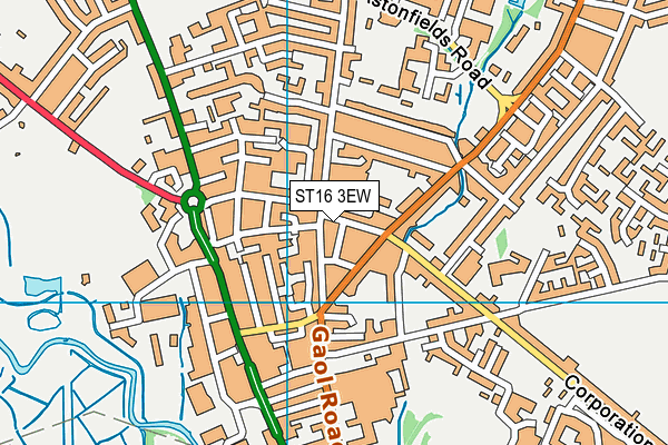 ST16 3EW map - OS VectorMap District (Ordnance Survey) ST16 3EW map - OS VectorMap District (Ordnance Survey)