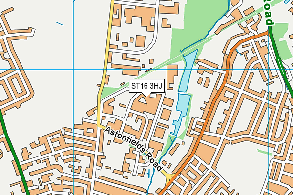 ST16 3HJ map - OS VectorMap District (Ordnance Survey) ST16 3HJ map - OS VectorMap District (Ordnance Survey)
