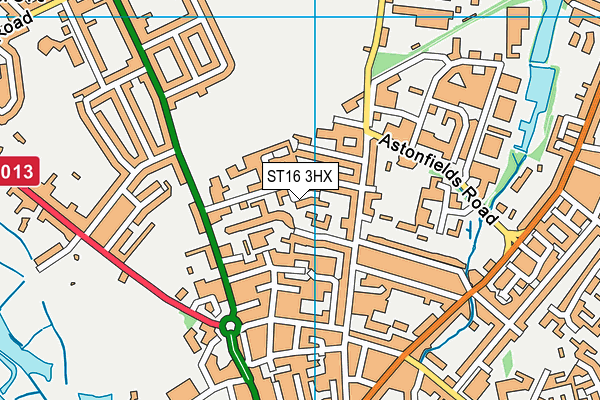 ST16 3HX map - OS VectorMap District (Ordnance Survey) ST16 3HX map - OS VectorMap District (Ordnance Survey)