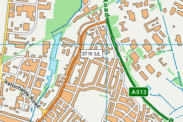 ST16 3JL map - OS VectorMap District (Ordnance Survey) ST16 3JL map - OS VectorMap District (Ordnance Survey)