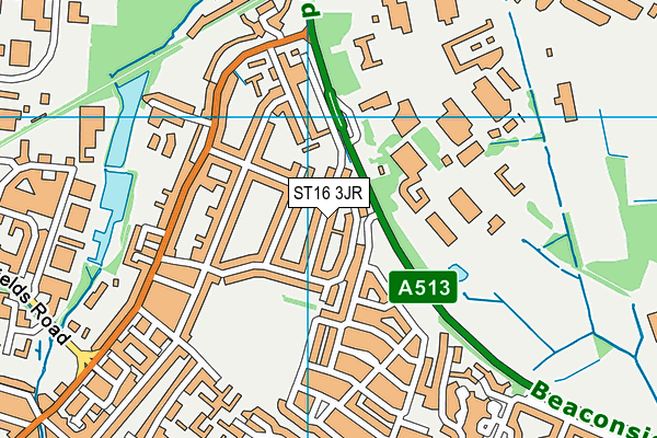 ST16 3JR map - OS VectorMap District (Ordnance Survey)
